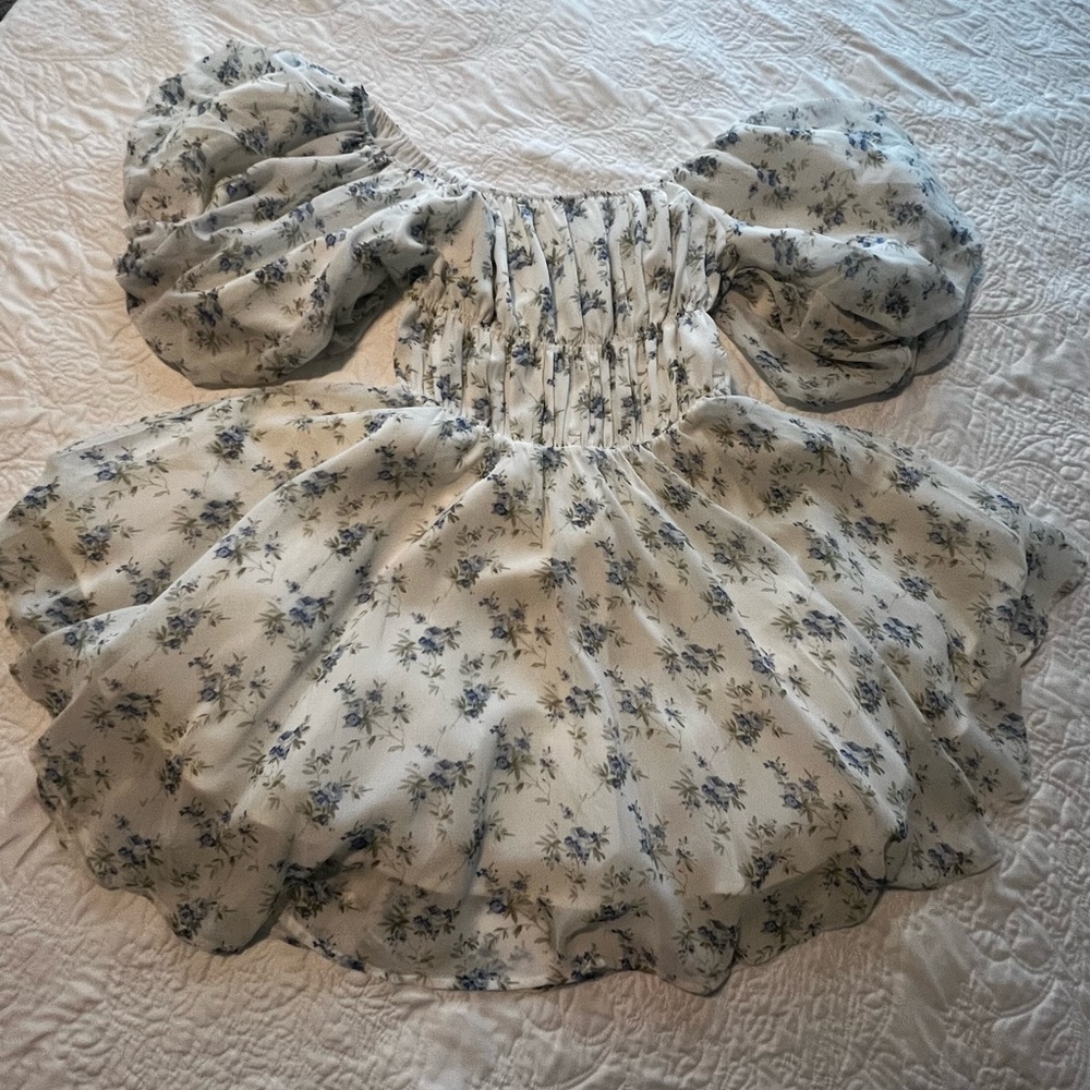 Floral Puff Sleeve Mini Dress